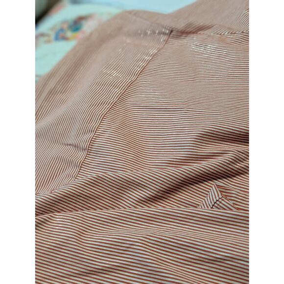 Chico's Red Silver Metallic Stripe Button Front Blouse Womens Size 3 (XL-16) - Picture 7 of 8